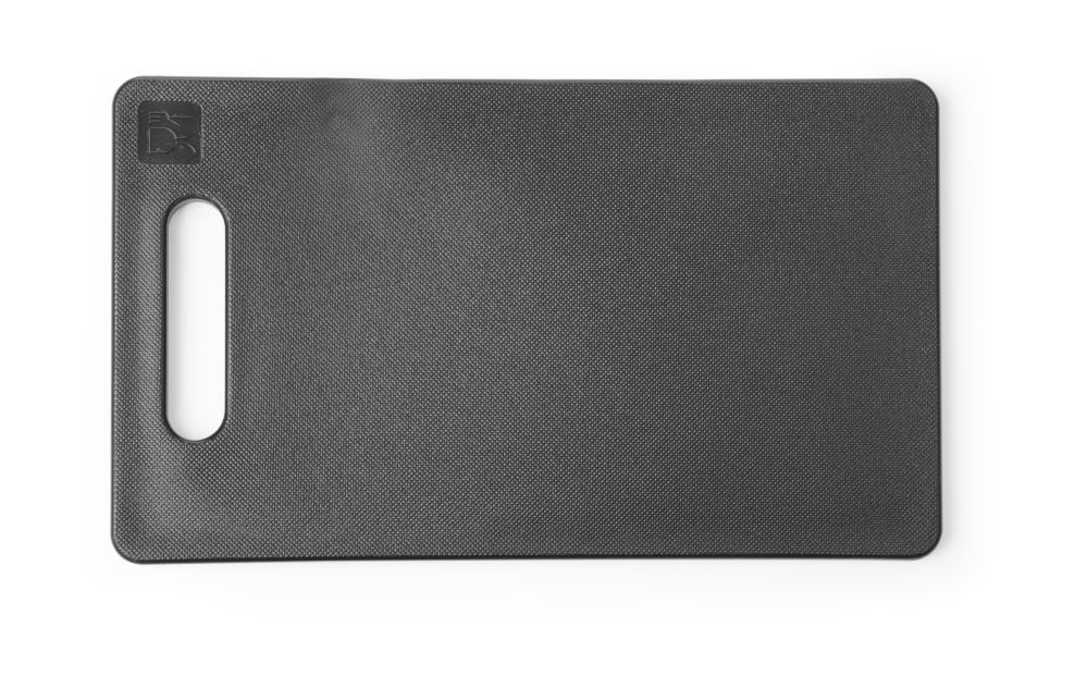 Schneidbrett mi Griff HDPE schwarz 250x150x(H)10mm
