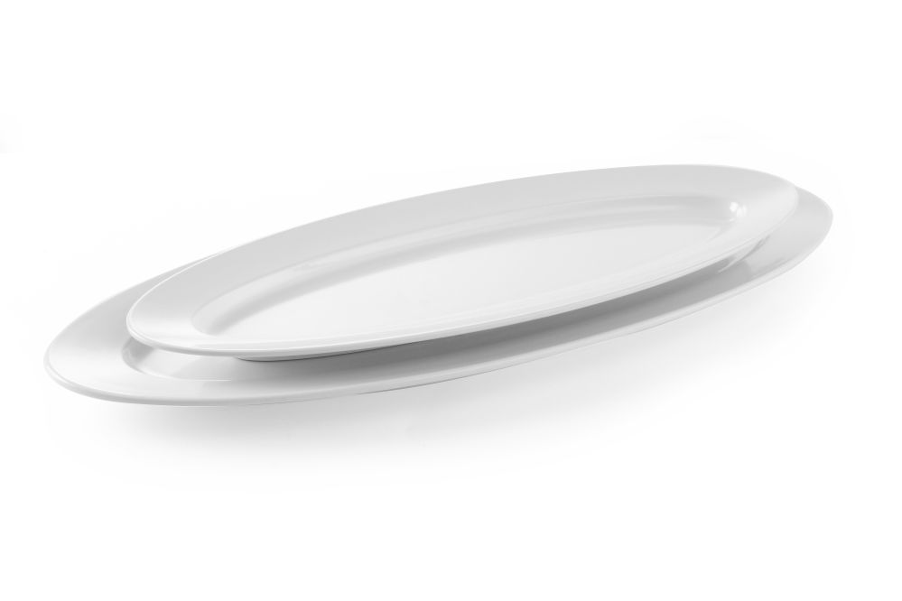 Platte oval flach, Melamin, 61x23x4,2 cm